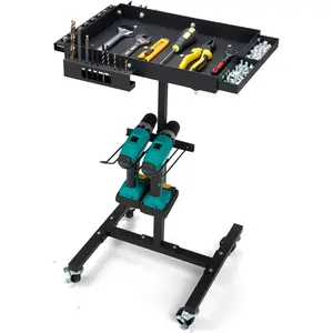 OLBRUS Rolling Work Table Adjustable Height - Rolling Tool Cart with Drills Storage, Portable Mechanic Cart Tool Storage Organizer on Wheels for Garage Bike Work Shop