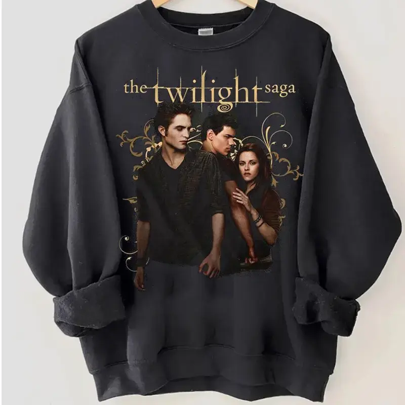 Vintage Vampire Romance T-Shirt, Twilight Saga Inspired Sweatshirt, Edward Bella Love Triangle Graphic Tee, Jacob Loca 90s Movie Tee, Y2K Cloud Graphic Shirt, Gift for Men Women