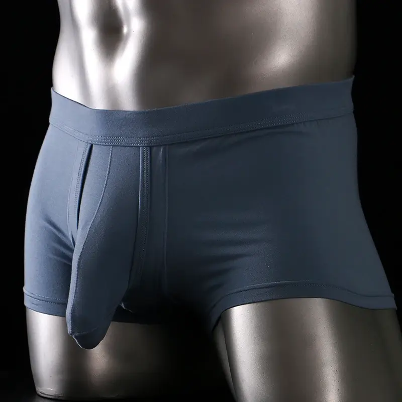 Men's Fashion Lingerie Menswear Simple Basic Polyester Boxer Underwear - Large Pouch, Comfortable, Breathable, Seamless, Soft