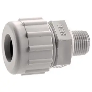 212 MAIN 511-46-12-12B 0.5 in. PVC Compression Male Pipe Thread Adapter, PVC Material Compression Fitting with Rubber Gasket