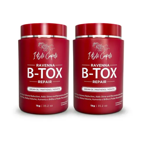 I Belli Capelli Ravenna B-tox Argan Oil Hydrating Hair Mask Kit - Cruelty Free Nourishing Treatment with Ultra-Nutritive Keratin for Adults, All Types, Hydrated Results, Smoothing, Repair, Frizz Control (2x1kg/2x35.02 oz)