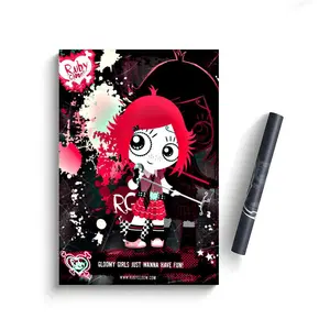 Animation R-Ruby G-Gloom Poster Self-Adhesive Waterproof Art Sticker, Aesthetic Minimalist Wall Poster for Coffee Shop, Bar & Home Room Decor