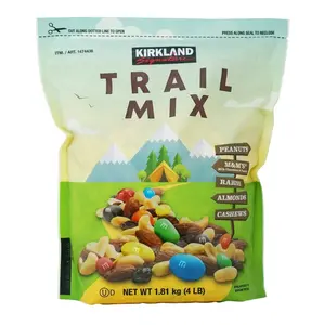 Kirkland Signature Trail Mix 4 lbs Snack Mix with Peanuts M&M's Milk Chocolate & Peanut Raisins Almonds Cashews Protein Flavor