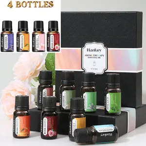 8 Pack 10ML Aromatherapy Therapeutic Essential Oils Gift Set, Yoga Oil Plant-Based Natural Floral Fragrance for Humidifiers Diffusers, Jasmine Lavender Rose Scented