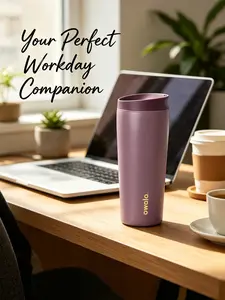 Owala 20oz Slider Insulated Stainless Steel Coffee Tumbler, Reusable Iced Coffee Cup, Hot Coffee Travel Mug, BPA Free 20 oz fathersdaygift