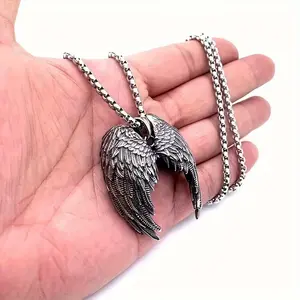 Y2K Angel Wing Necklace with Cross Pants Chain Hip Hop Streetwear Jewelry Gift Set for Women Men Christmas Black Friday Gift Unisex Fashion Accessory