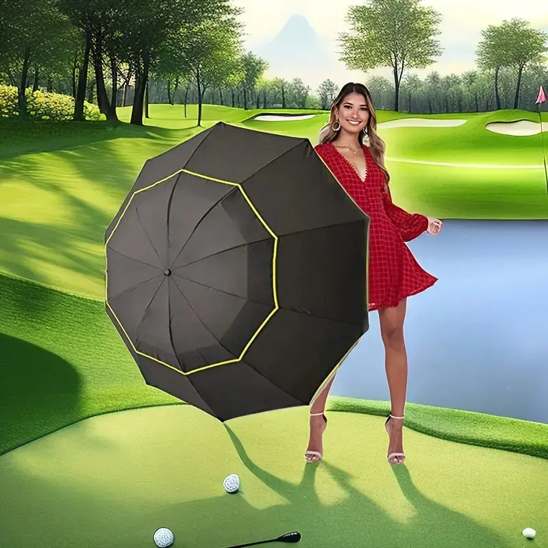 Multi functional oversized double-layer ventilated umbrella UV resistant, windproof, waterproof, sturdy and durable with 10 skeleton designs, manually opened and closed, suitable for home use umbrella windproof waterproof travel umbrella Outdoor Foldable