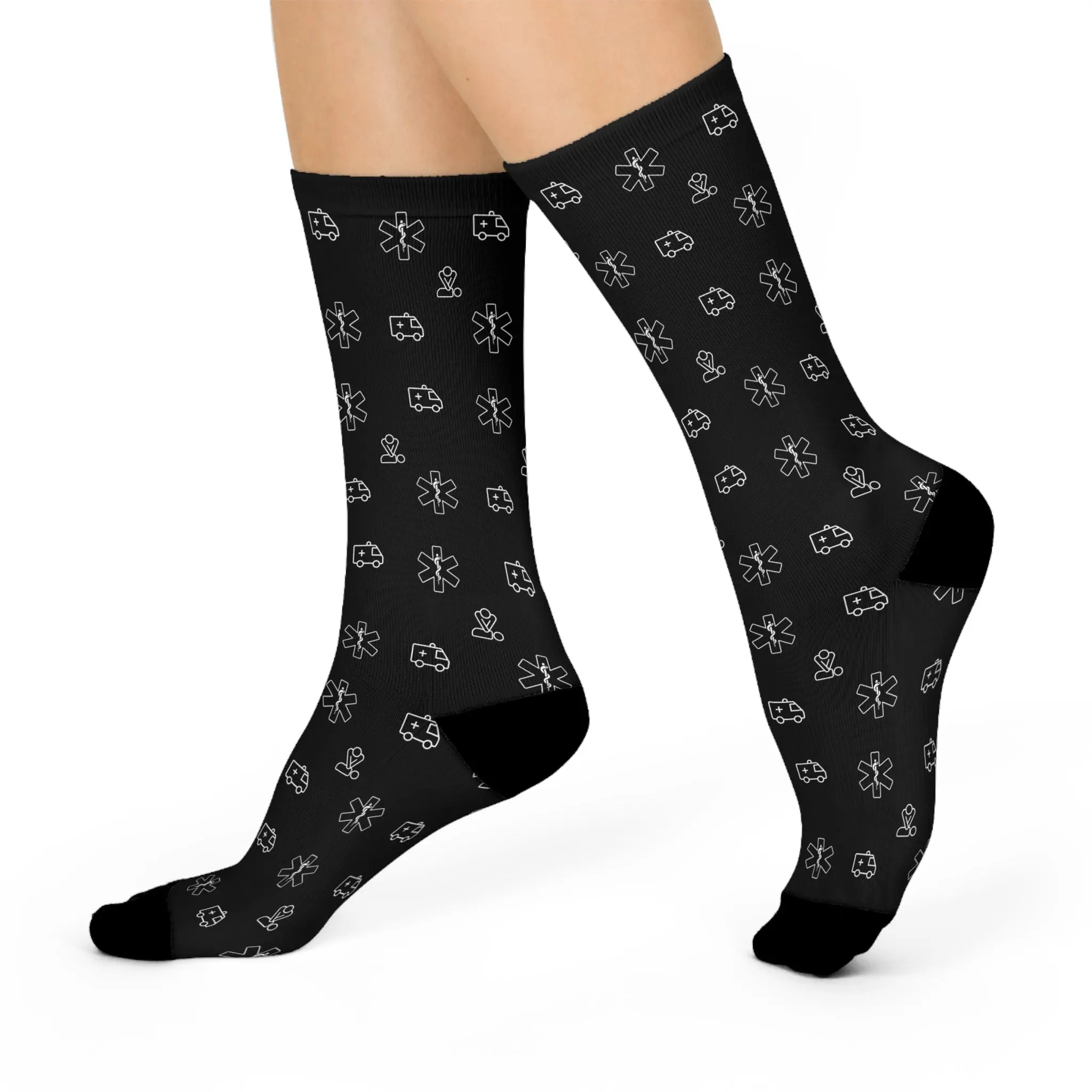 EMS EMT Paramedic First Responder Cushioned Crew 3/4 Length Sock