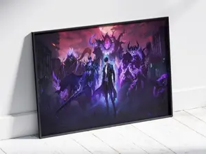 Anime poster, Anime print, Rise of the Shadow Hunter, Korean Manhwa, Epic Battle Art Print, Gothic Dark Souls Style Print