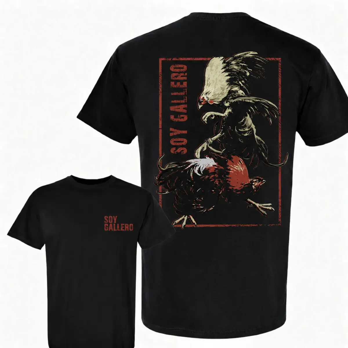 Soy Gallero Rooster Fighting T-Shirt, Gamefowl Rooster Graphic Tee, Cockfighter Inspired Shirt, Game Farm Chicken Lover Gift, Vintage Fighting Rooster Apparel for Men Women Gamefowl Fans