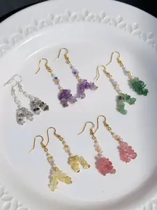 Handmade Natural Gemstone Chip Earrings | 18k Gold & Silver Plated | Amethyst, Citrine, Aventurine, Quartz