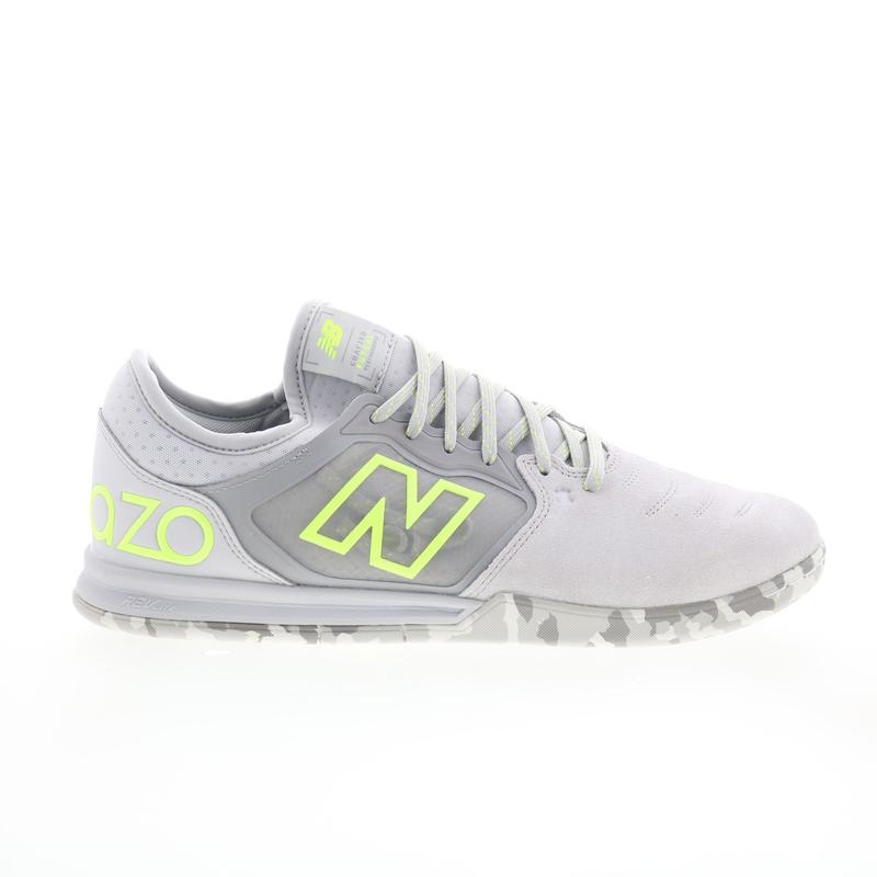 New Balance Audazo V5+ Pro Suede Indoor Mens Gray Athletic Soccer Shoes
