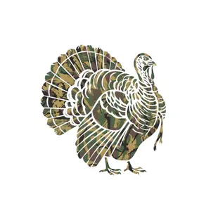 Vintage Camouflage Turkey Hunting Sticker, Wild Turkey Hunting Sublimation Design, Rustic Hunting For Sticker