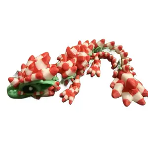 Peppermint Drake - Articulated Dragon Fidgets December Collection - I.CantStopPrinting - Festive Candy Design