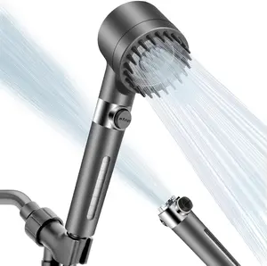 High Pressure Shower Heads with Scalp Massager Shampoo Brush for Skin & Hair Care, Filtered Shower Head with Handheld Sprayer Soften Hard Water, 3 Settings 4 in 1 Detachable Showerhead Set Mixed Mode