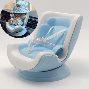 Mini Car Doll Seat Ornament, Cute Kawaii Aesthetic, Portable Display Stand, Ideal for Car Dashboard, Home Decor, Gift for Holidays