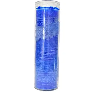 Blue Glass Candle - Protection Peace and Spiritual Strength - Decorative Candle for Your Needs