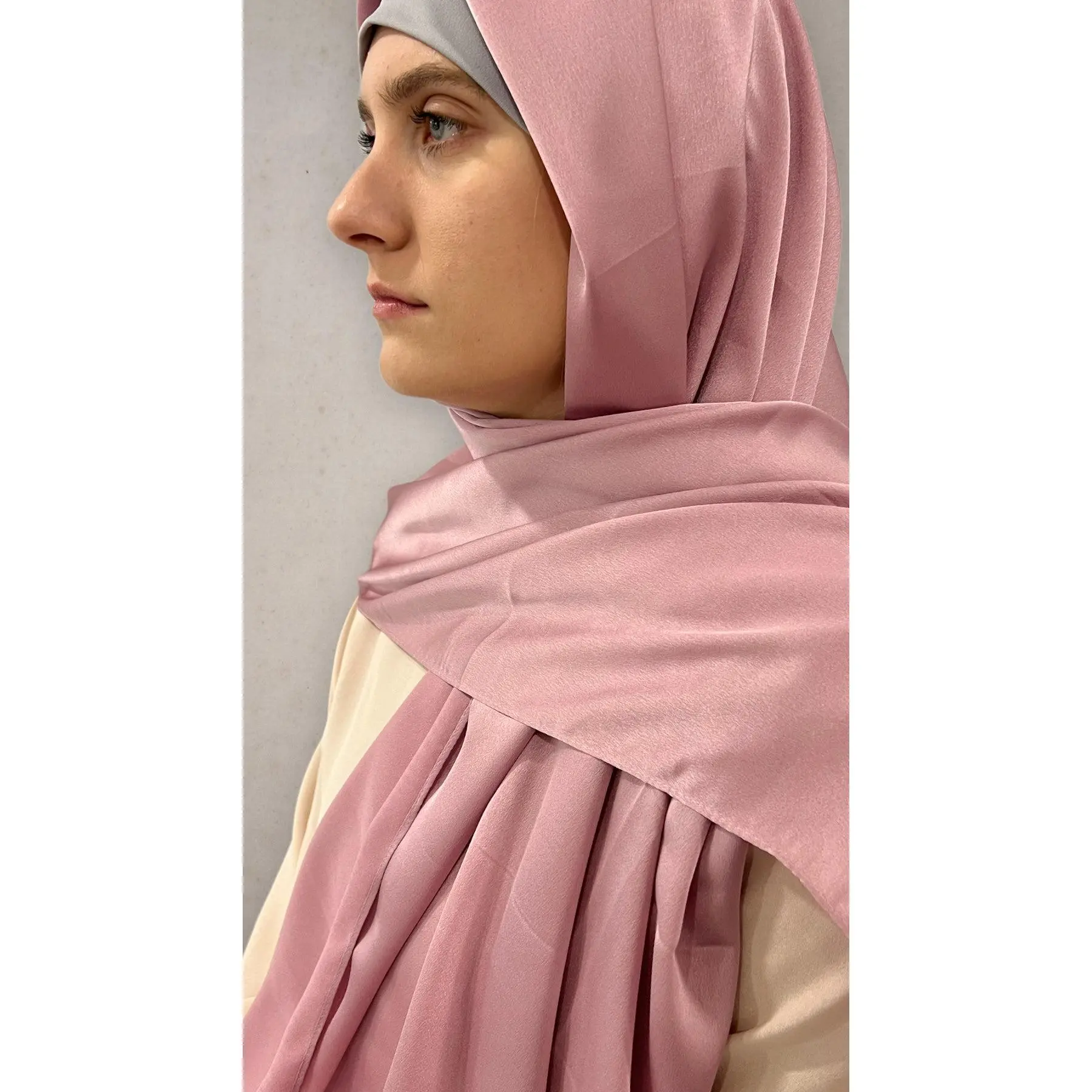 Satin Silk Hijab - Dusty Pink