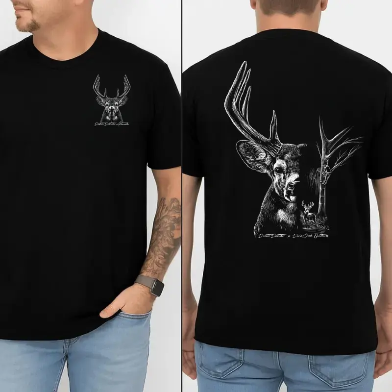Women's Short Sleeve 100% Cotton Round Neck T-Shirt - Casual Streetwear with Deer Skull Back Digital Print, Classic Fit, Soft Breathable Athletic Top for Yoga, Party, Machine Washable, Cold Wash, Do Not Bleach, All Seasons Comfort