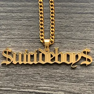 $uicideboy$ Necklace - 1.5" Gold Plated Mirror Polished Stainless Steel Pendant Hypoallergenic Rust Resistant Suicideboys G59 Jewelry with Choice of Chain Free Gift Included