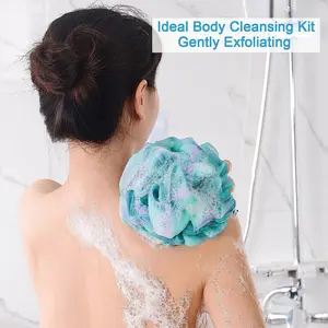 Soft Mesh Foaming Sponge Shower Exfoliating Body Scrubber, Bath Bubble Ball, Body Skin Cleaner, Cleaning Tool, Bathroom Accessories