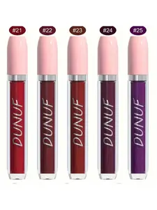 DUNUF 5 Colors Matte Liquid Lipstick Set | Dark & Bold Shades | Long Lasting & Transfer-Proof Lip Gloss Kit