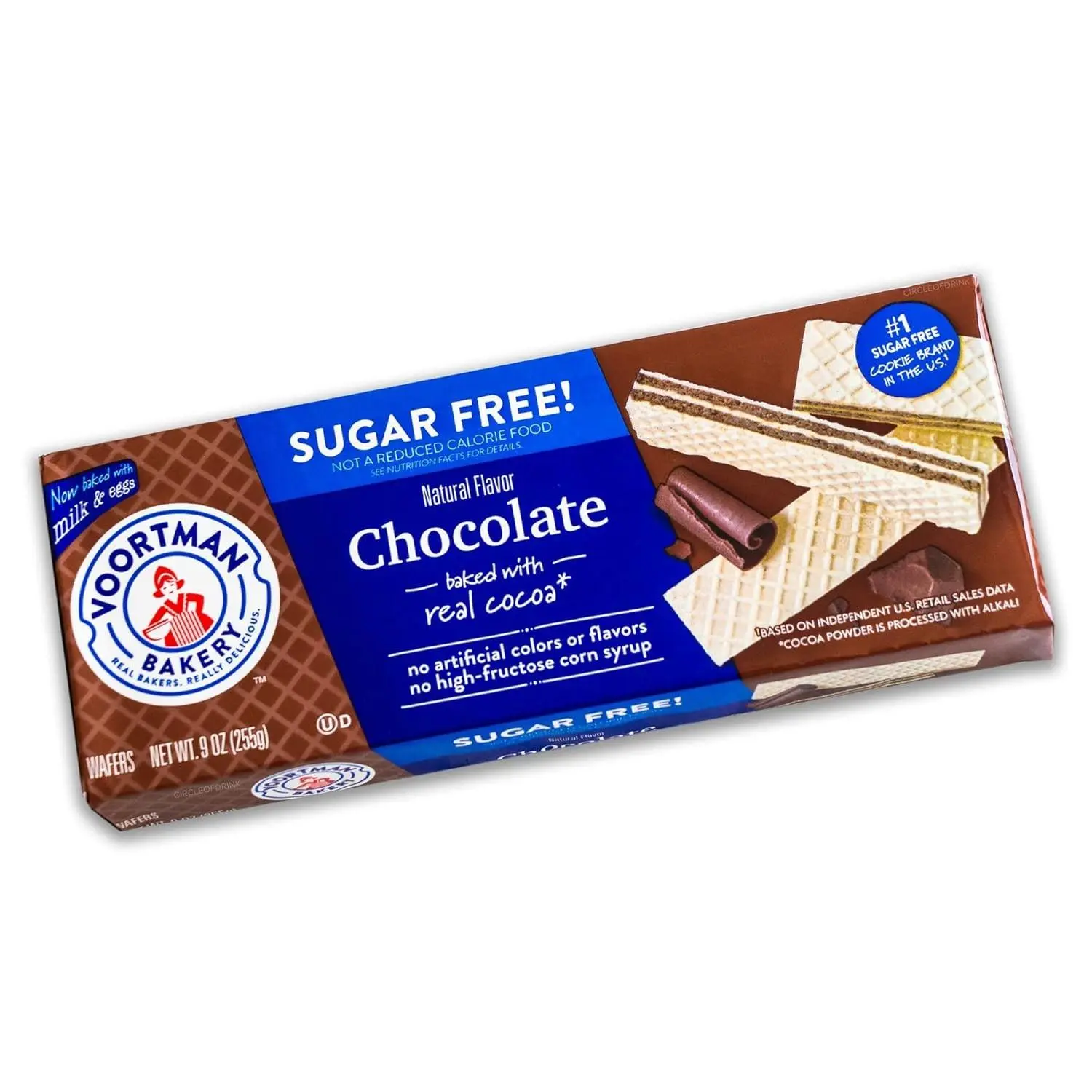 Voortman Sugar Free Chocolate Wafers 9oz 6 Pack