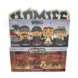 DGA Collectibles HOMIES BIG HEADZ Collectors Edition Series #1 - 4 Inch Collectible Figure Set with Big Loco Eightball Pelon & Chuco