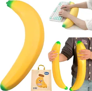 Banana Squishy, 2026 New Jumbo Banana Squishy, 18'' Soft Slow-Rising High-Elastic Stretchable Realistic Giant Fruit Squishies for Stress Relief