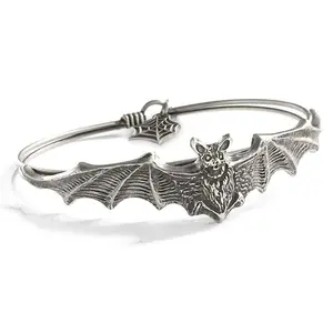 Simulation pattern golden and silver bat shape bracelet unisex titanium steel jewelry