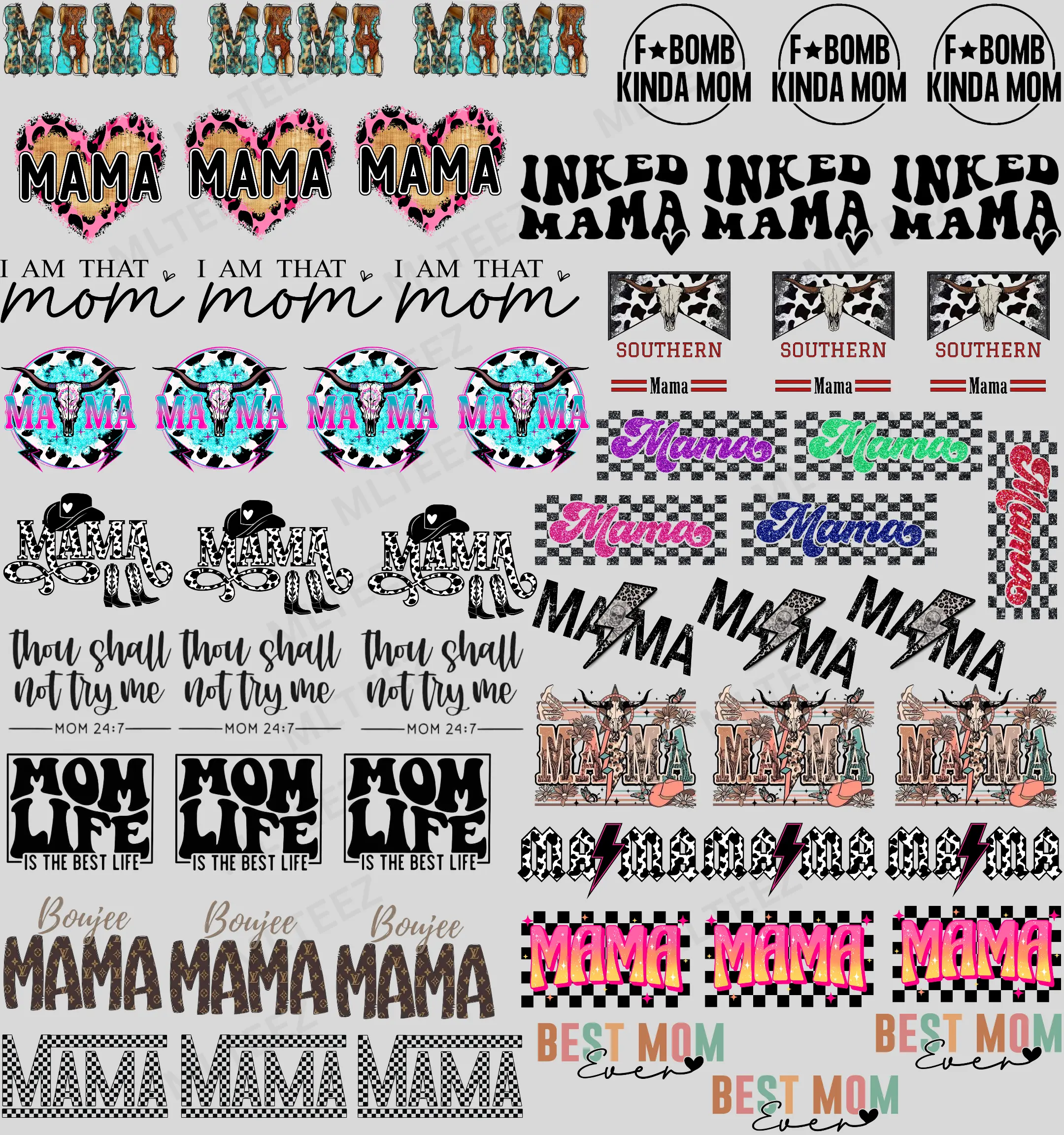 MAMA TRUCKER HAT GANGSHEET  - 22X24