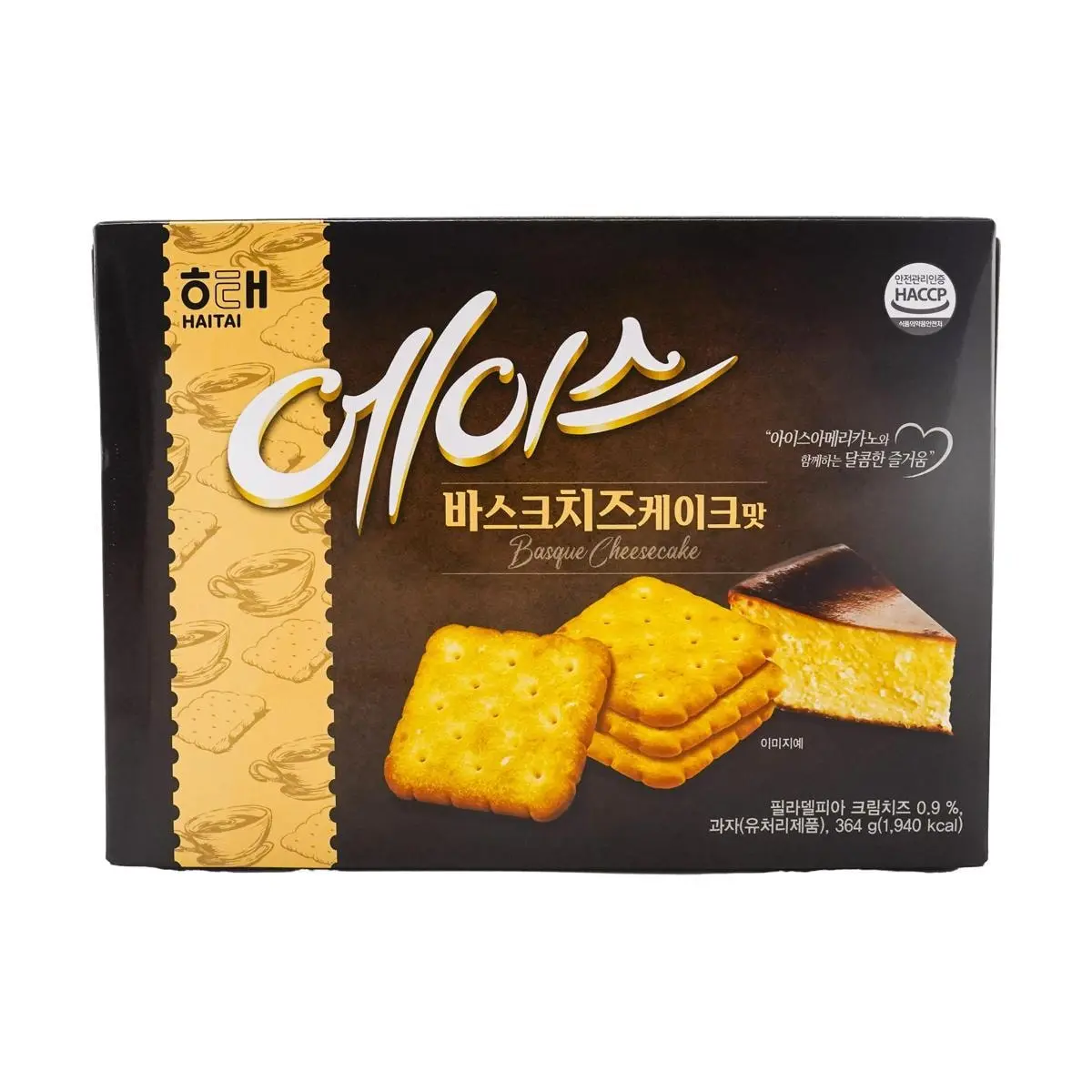 HAITAI Korean Cheesecake Flavored Crispy Biscuits 364g - Sweet Snack Cookies for Tea Time