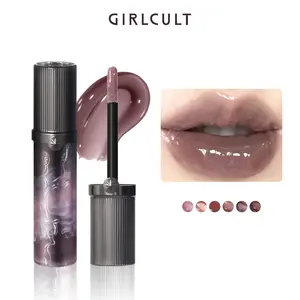 GIRLCULT Mauve Purple Crystal Hydrating Lip Gloss Gel Pink Brown Radiant Mirror Tint Purple Gold Shimmer Gloss