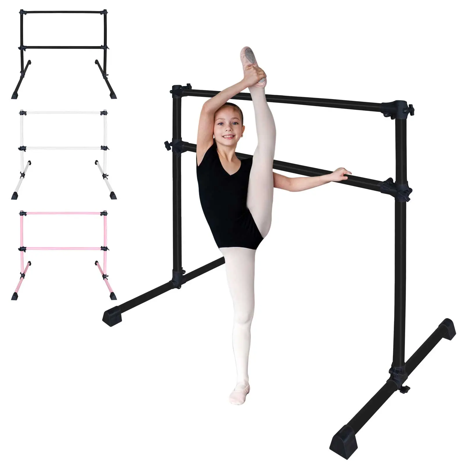 4-Foot Adjustable Ballet Bar, Height Range 6.7-46 Inches, Ideal for Dance Practice and Training