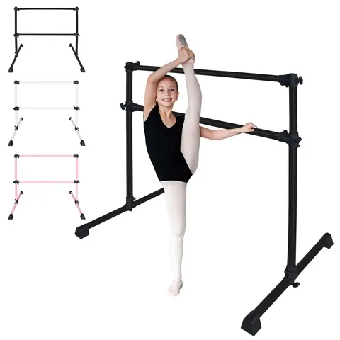 4FT Adjustable Ballet Barre, Height Adjustable 6.7-46 Inches, Rotatable Base, Freestanding Dance Bar for Ballet, Pilates, Stretching and Home Training