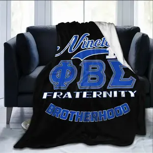 Phi Beta Sigma Fraternity PBS Blanket Ultra Soft Flannel Fleece Cozy Warm Bedroom Couch Sofa Throw Bedding Tapestry Decor Decorative Throw Perfect Birthday Gift Christmas Gift for Fraternity Members Viral Trending Greek Letter Style
