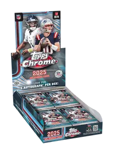 Topps 2025 Chrome NFL Hobby Box - 1 Auto per Box - Official Trading Cards Collection