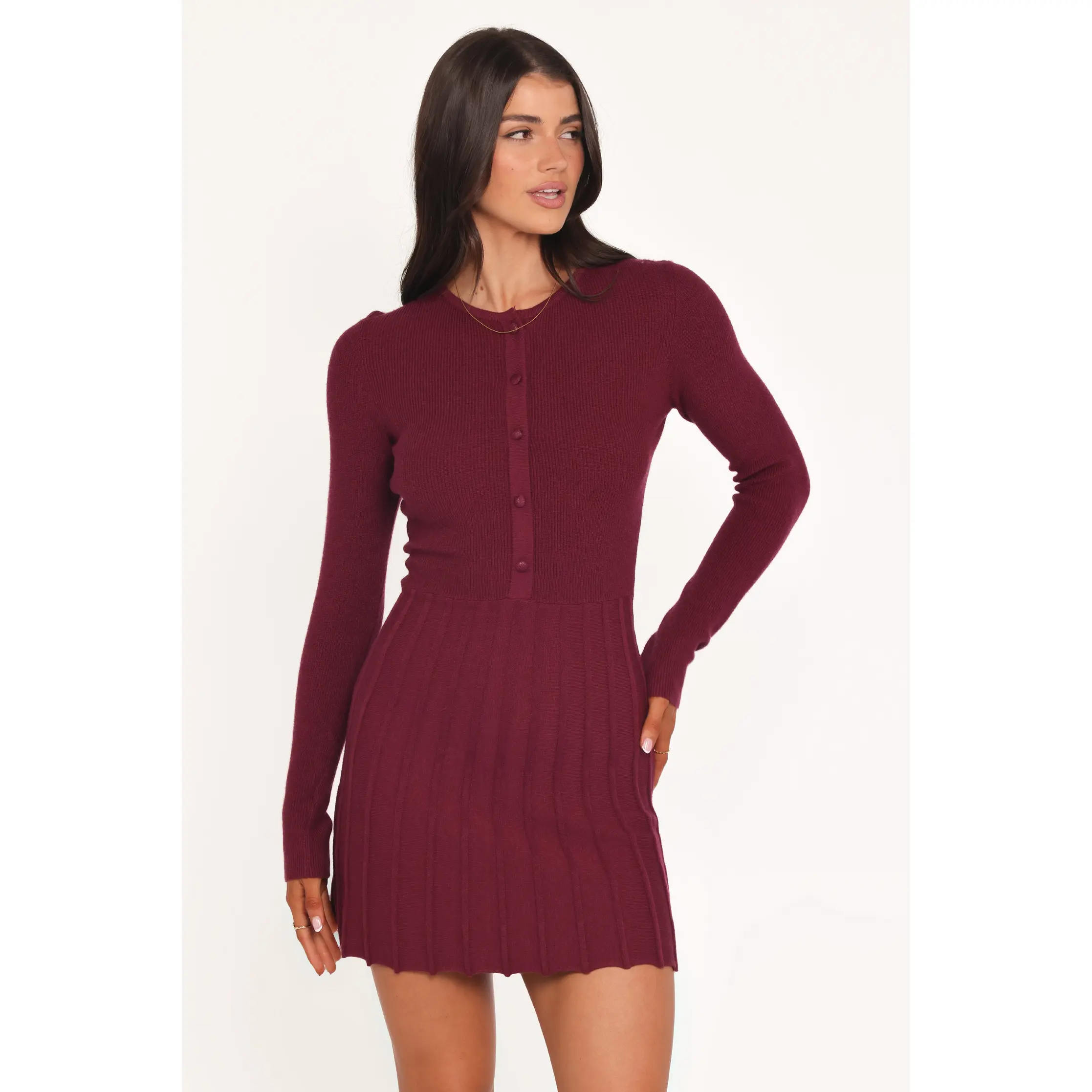 Darlina Long Sleeve Mini Dress - Burgundy - TikTok Shop Darlina Long Sleeve Mini Dress - Burgundy - TikTok Shop