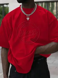 Men's Graphic Short Sleeve Tee, Casual Fitted Design Without Collar, Breathable Fabric for Daily Wear & Sports, Multiple Colors Available