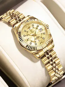 Poedagar Fashion Women's Wrist Watch Waterproof Dwartproof Luminous Date Ladies Watches Stainless Steel Quartz Watch For Woman Watch Modern Waterproof Watch