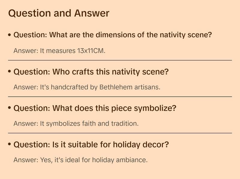 Olive Wood Nativity Scene Grotto and Church Decor Religious Handcrafted by Bethlehem Artisans 13x11CM Ornaments Wooden