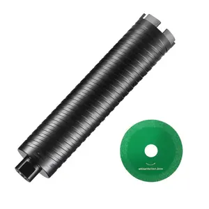 VEVOR Core Drill Bit, 2.5 Wet/Dry Diamond Core Drill Bits for Brick and Block, Concrete Core Drill Bit with Pilot Bit Adapter and Saw Blade, 9.5 Drilling Depth, 5/8-11 Inner Thread, Laser Welding