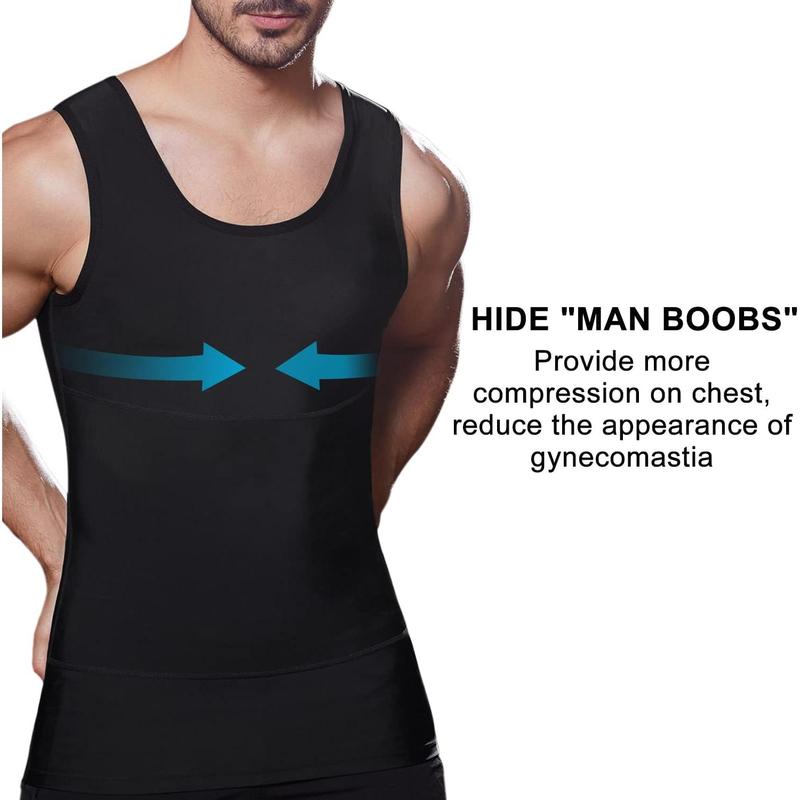 Mens Slimming Body Shaper Vest, Gynecomastia Compression Shirts, Tummy Control Undershirts - Change in Seconds Fabric Menswear body shaper compression Basketball Dress