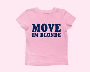 [Sale Up To 50%] Move I'm Blonde Pink Baby Tee, Blondie Girl Outfit 00s Inspired Retro Baby Tee, Late 90s Hot Blonde Style Pop Culture Women's Graphic Shirt