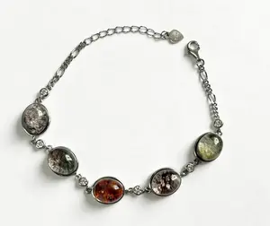 925 Sterling Silver Phantom Quartz Bracelet