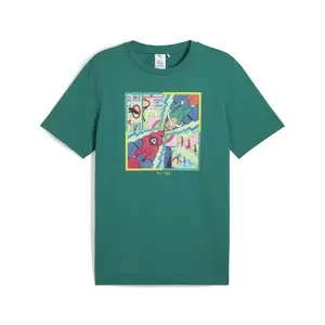 PUMA Mens X Squid Game Graphic Crew Neck Short Sleeve Casual Tops Casual - Green