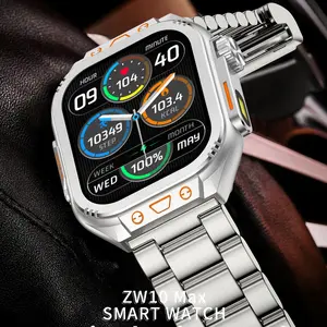 ZW10 Smart Watch with Large Dial & Long Lasting Battery - Make Calls Play Music 30+ Sports Modes Health Tracking for Fitness Enthusiasts Busy Professionals Daily Wear Wearable Smartphone. Monitor Wristwatch