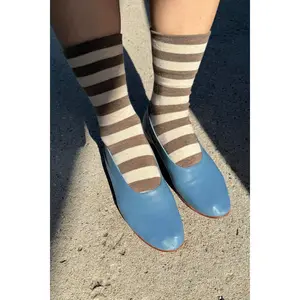Wally Socks in Wide/Brown Stripe