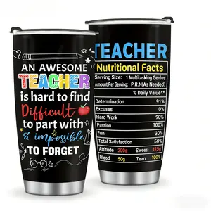 Funny Teacher Tumbler 20oz with Lid |   Best Teacher Appreciation Gifts |   Stainless Steel Coffee Mug for Christmas, Birthday, Teachers' Day & Graduation