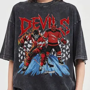 New Jersey Hockey Skull Vintage Shirt, Gift For Fan Hockey Game Day Unisex